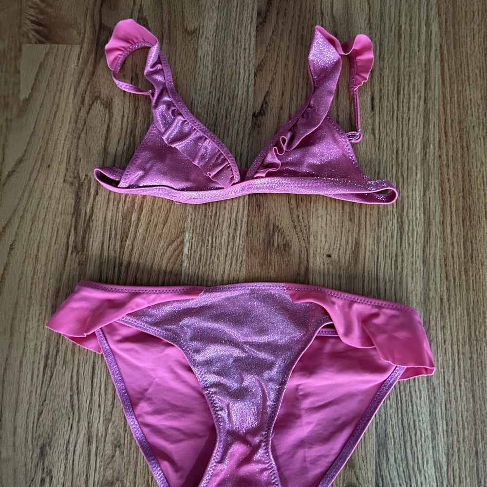 Shimmery pink bikini